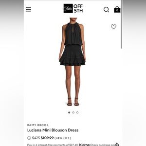 Ramy Brook Elegant Black Sleeveless Midi Dress